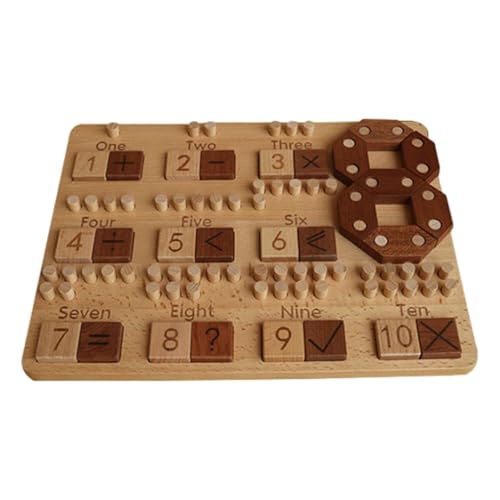 Wooden Counting Board Game, Educational Preschool Math Games, Portable Number Matching Game, Counting and Math Board Games 12.99x0.47x9.8 for Kids Learning Mathematics (1 Pieces) von kivrimlarv