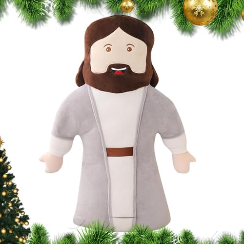 kivrimlarv Gefüllte Jesus-Plüschpuppe, Plüsch-Christus-Religionsspielzeug, Jesus-Plüschfigur, Dekoratives Retter-Stofftier 50 cm Als Geschenk, Heimdekoration, Drinnen Und Draußen, Graue Farbe von kivrimlarv