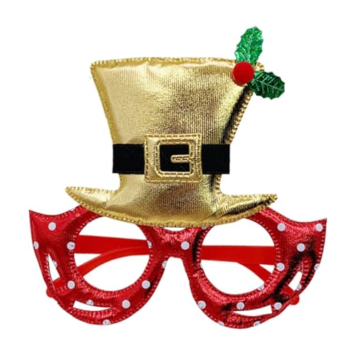 kivrimlarv Kids Christmas Glasses, Christmas Party Eyewear, Festive Eyewear Frame, Top Hat-shaped Christmas Party Glasses for Boys and Girls Holiday Costume Parties and Festive Events von kivrimlarv