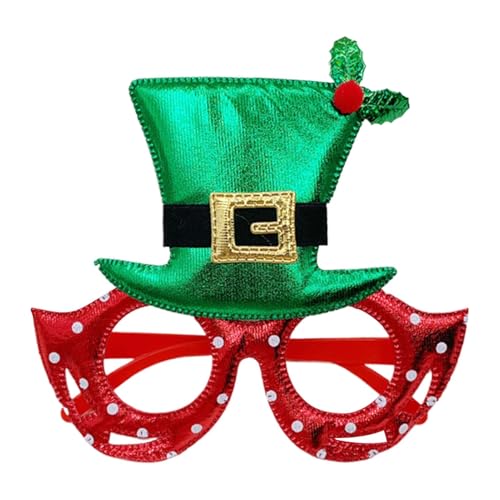 kivrimlarv Kids Christmas Glasses, Christmas Party Eyewear, Festive Eyewear Frame, Top Hat-shaped Christmas Party Glasses for Boys and Girls Holiday Costume Parties and Festive Events von kivrimlarv