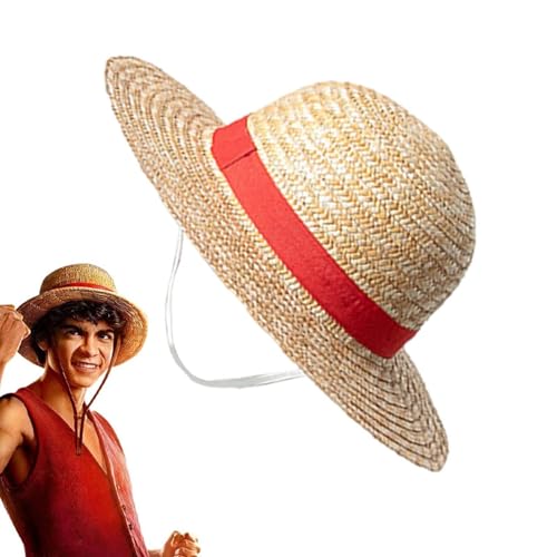 kivrimlarv Luffy Straw Hat | Anime Luffy Cosplay Hat for Fans, Yellow Summer Straw Hats Costume Accessory, Perfect Performance Props for Youth and Anime Enthusiasts von kivrimlarv