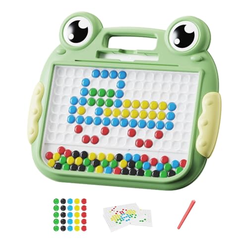 kivrimlarv Magnetic Drawing Board, Creative Frog Magnet Beads Board, Interactive Drawing Toy for Kids, Portable Magnetic Bead Drawing 11.61x9.92x0.79 for Girls and Boys, Preschool (Green, Pink) von kivrimlarv