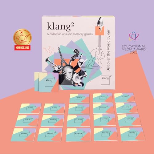 Klang² - The Award-Winning Memory Collection. Includes 15 Games (Animal Sounds, Classical Music, Sound Spaghetti...) Create Your own Games. Made in Germany von klang 2