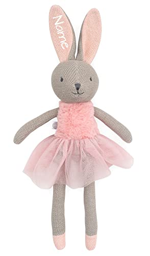 kleinerStorch Mädchen & Jungen Stofftier mit Namen Hase 50cm rosa oder blau | Jollein - Baby & Kinder Kuscheltier Schmusetier | Geschenk personalisiert zur Geburt & Taufe (rosa) von kleinerStorch