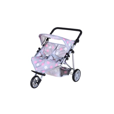 knorr toys® Zwillingspuppenwagen Duo, star grey pink von knorr toys®