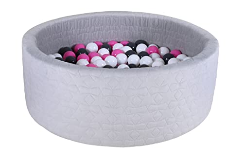 knorr toys KNORRTOYS.COM 68195 - Bällebad Soft - Cosy geo Grey - 300 Bälle Creme/Grey/Rose von knorr toys