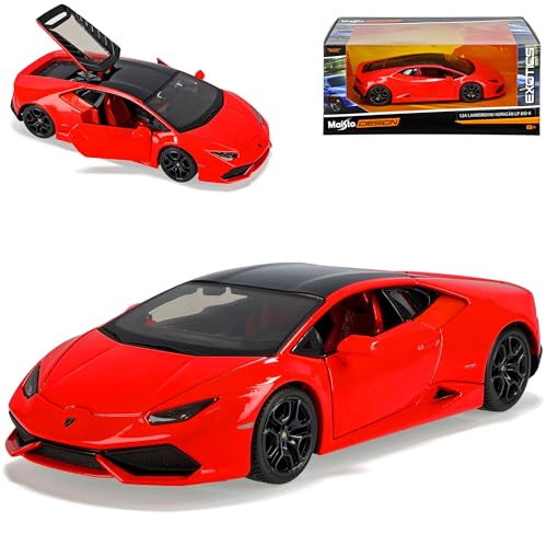 Maisto Lamborgihini Huracan Coupe LP610-4 Rot Orange Metallic Tuning 1/24 Modell Auto von koenig-tom