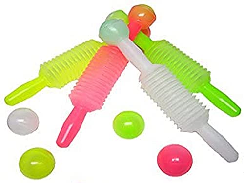 koenig-tom Bällebad24 - Bällebad PUMPGUN Schwarzlicht, inkl. 10 UV Bälle Ballkanone Druckluft Bal Pistole PumpGun (Pink) von koenig-tom