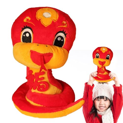 komsoup Gefüllter Schlangenplüsch, Schlangenplüschtier - Maskottchen-Plüschkissen,Chinesisches Neujahrsstofftier, niedliches weiches kleines Kissenspielzeug für Freundin, Freund, Ehefrau, Kinder, 20,3 von komsoup