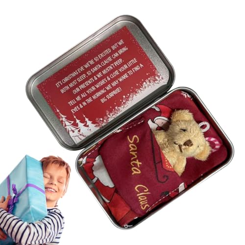 komsoup Taschen-Weihnachtsbär in Box | Mini-Bär Taschenbär Plüschtier - Niedlicher und weicher Stoffbär, Bärenpuppen, Taschenbärenspielzeug als Weihnachtsgeburtstagsgeschenk von komsoup