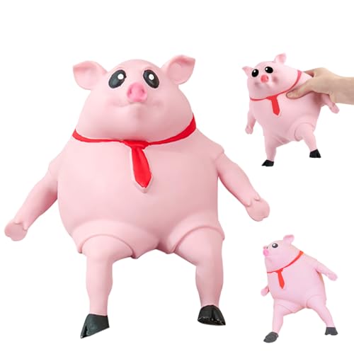 Anti Stress Schwein Spielzeug, Stress Schwein Quetschspielzeug aus TPR, Lustiges Fidget Spielzeug für Kinder & Erwachsene, Dekompressions Schwein Stressabbau, Schwein Squeeze Toy (M) von korsaot