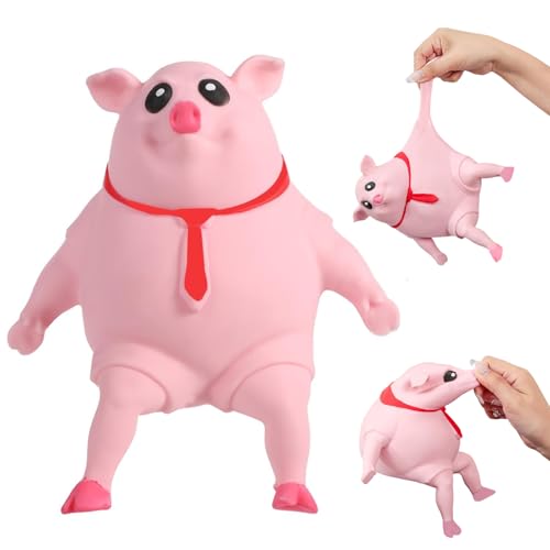 Anti Stress Schwein Spielzeug, Stress Schwein Quetschspielzeug aus TPR, Lustiges Fidget Spielzeug für Kinder & Erwachsene, Dekompressions Schwein Stressabbau, Schwein Squeeze Toy (S) von korsaot