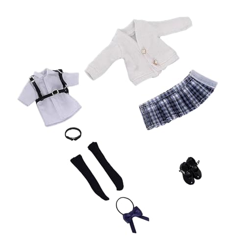 kowaku 1/12 Maßstab Figur Puppe Schuluniform Set Damen Kleidung Set Cosplay Outfit für 6 Zoll Frau Figur, Plaid von kowaku