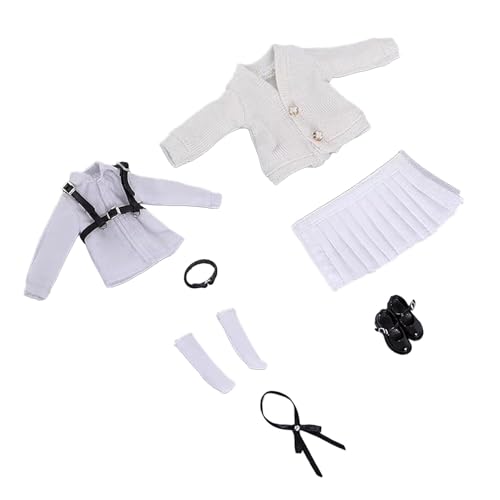 kowaku 1/12 Maßstab Figur Puppe Schuluniform Set Damen Kleidung Set Cosplay Outfit für 6 Zoll Frau Figur, Weiß von kowaku