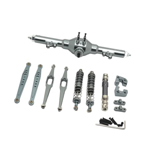 kowaku 1/12 RC Auto Metall Upgrade Kits Hintere Stützvorrichtungen Anzug Modifikation Hintere Feste Spurstangen für 12423 12429 Hobby Auto Buggys, Grau von kowaku