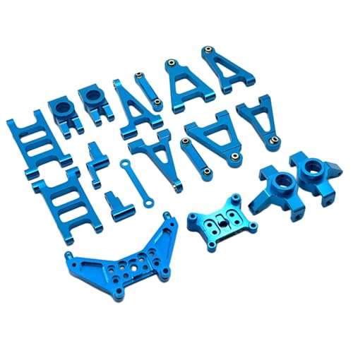 kowaku 1/14 RC Autos Metall Ersatzteile Langlebig für 14301 14302, Vorne Hinten Stoßdämpfer Halterung Teile RC Auto Modell Zubehör, Blau von kowaku