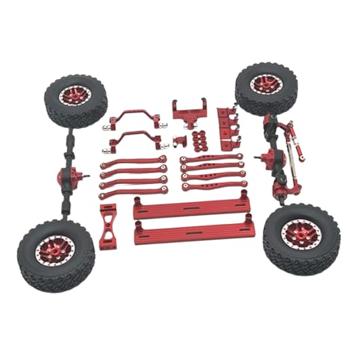 kowaku 1/16 RC-Upgrade-Kit, Lenkstangen-Querträger-Upgrade-Kit, vorderer und hinterer Stoßdämpferturm für -DIY-Teile, RC-Crawler-Trucks, ROT von kowaku