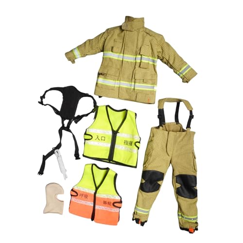 kowaku 1/6 Action Doll Feuerwehrmann Anzug Kleidung formelle Feuerwehrkleidung für 12 '' Figur, Hellgelb von kowaku