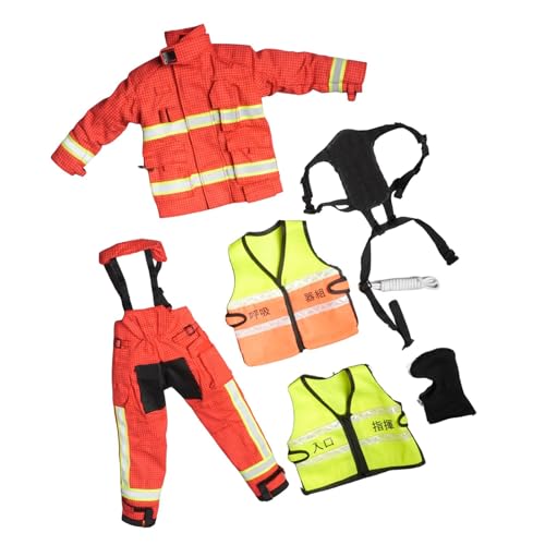 kowaku 1/6 Action Doll Feuerwehrmann Anzug Kleidung formelle Feuerwehrkleidung für 12 '' Figur, Rot von kowaku