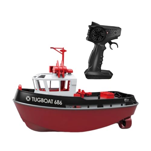 kowaku 1/72 RC Tugboat Play Water Spielzeug Fernbedienungsboot RC -Boot für Kinder, Schwarz von kowaku