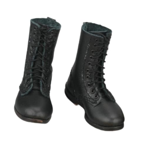 kowaku 1:6 Schuhe Miniaturmodell, handgefertigte 5 cm Stiefel, Herrenfiguren Stiefel für 12 Zoll Figuren Körper Anziehpuppe Modell Zubehör von kowaku