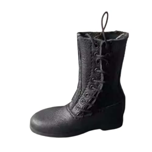 kowaku 1:6 Schuhe für männliche Figuren, Stiefel aus PU-, Zehenpartie, Simulation, seitliche Schnürstiefeletten für 12-Zoll-Actionfiguren, von kowaku