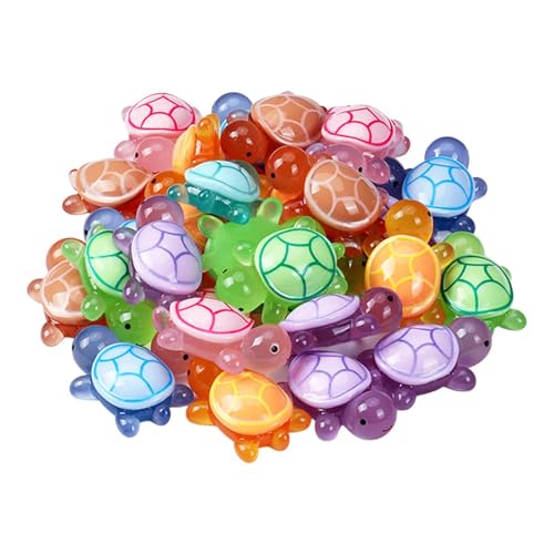 kowaku 100 Stück leuchtende Mini-Schildkröten, Schildkrötenfigur, Ornament, dekoratives, entzückendes Schildkrötenspielzeug, Schildkröten leuchten für, Harz Hat Keine Tasche von kowaku