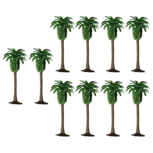 kowaku 10x Modell Zug Landschaft Bäume Simulation Coconut Palm Miniatur Layout Zubehör für Architektur Modell Sand Tabelle Züge, H 9cm von kowaku