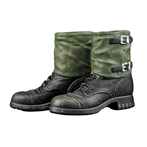 kowaku 12 Inch Action Figur Körper Schuhe Miniatur 1/6 Vinyl WWII Soldat Füße Schnürung Stiefeletten Armee Kampf Stiefel Männlichen Modell Kostüm zubehör, mit Leggings von kowaku