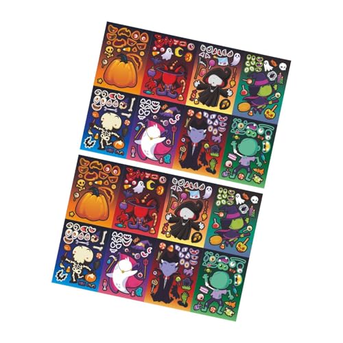 kowaku 16x Stickerbögen Machen Sie Ihre Eigenen Charakter Halloween Aufkleber für Jungen Und Mädchen von kowaku