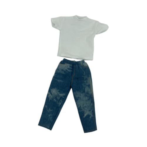 kowaku 2 Stücke 1/6 Männer Figur T-Shirt und Jeans, Miniatur Kleidung Kostüm fürfür 12" Figur, Puppe Modell Zubehör von kowaku