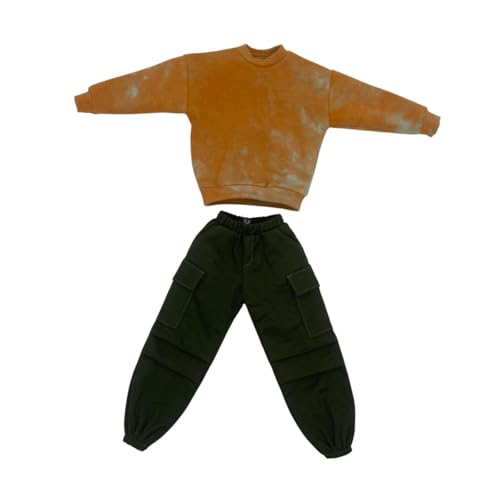 kowaku 2 x 1/6 Herren-Oberteil und Hose, handgefertigte Puppenkleidung, Kleidungsstück, Kostüm für 12-Zoll-Figuren, Puppenmodell, Anziehzubehör, Sweatshirt mit Rundhalsausschnitt von kowaku