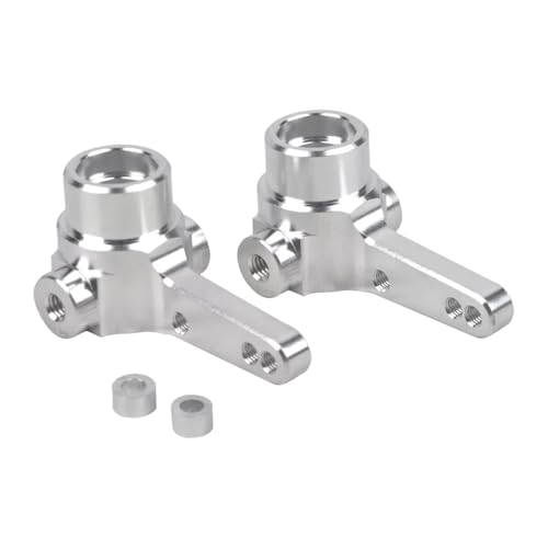 kowaku 2X 1/10 RC VorderradAchsschenkel VorderradLenkschalen DIYZubehör HochleistungsErsatzteile für Gf02 GF01 G601 WT01N, Silber von kowaku