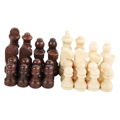 kowaku 32-teiliges Schachspiel aus Holz, Schachfiguren, Puzzleteile, Spiele, Figuren, Holzschachfiguren für Reisen, Schulen, Anfänger, 2.5 Zoll von kowaku