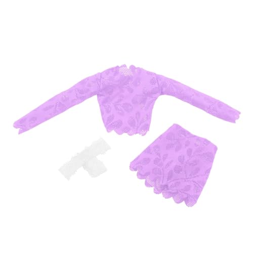 kowaku 3X Fashion 1/6 Top und Hüftrock - -Kleidungsstück handgefertigtes Puppenkleidung Kostüm für 12 ", Violett von kowaku