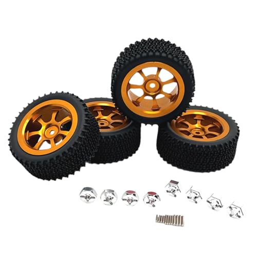 kowaku 4-teilige RC-Räder und -Reifen, RC-Reifen und -Felgen, Ersatzteile, Ersatz für RC-Upgrade-Teile für Wltoys 1/14 RC-Auto, DIY-modifiziert, Gold von kowaku