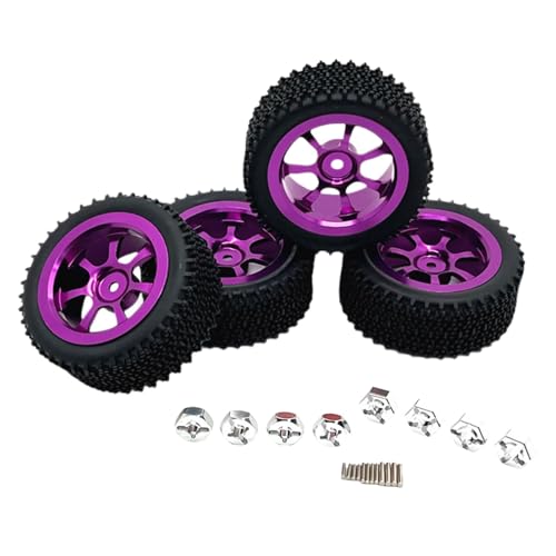 kowaku 4-teilige RC-Räder und -Reifen, RC-Reifen und -Felgen, Ersatzteile, Ersatz für RC-Upgrade-Teile für Wltoys 1/14 RC-Auto, DIY-modifiziert, Violett von kowaku