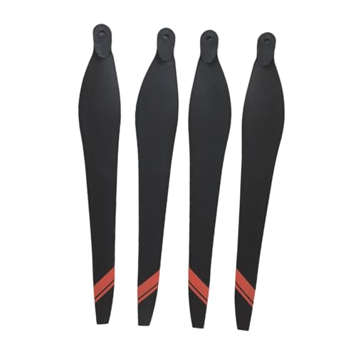 kowaku 4-teiliges RC-Flugzeugpropeller-Set, Mehrzweck-Leichtbau-Propellerblätter mit Schnellverschluss, 36190, für Drohnen-Ersatzteile, Schwarz Rot von kowaku