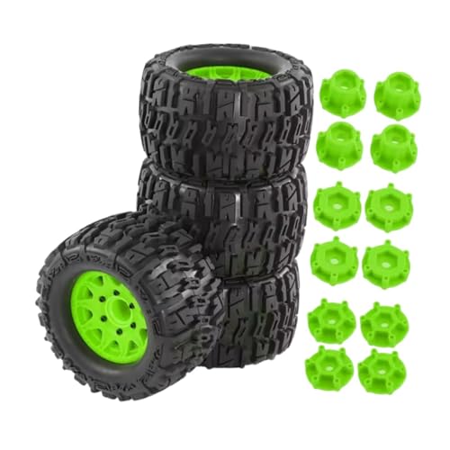 kowaku 4 x RC-Reifen, Reifen, Verschleißfestigkeit, guter Grip, Upgrade-Radreifen-Set für 1/10 RC Hobby Car Trucks Model Crawler, GrÜn von kowaku