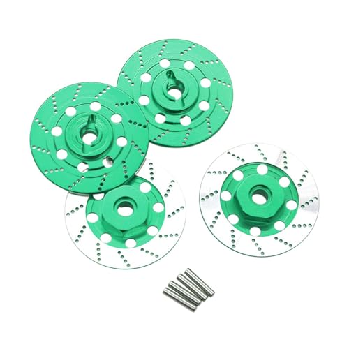 kowaku 4X RC Bremsscheibe Hex Hub Felge Reifen Bremsscheibe Bremsscheibe Dekoration für 1/10 Modell Auto, Grün von kowaku