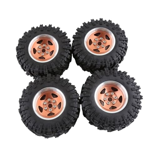 kowaku 4X RC-Car-Räder und -Reifen ersetzen Ersatzteile Robustes RC-Crawler-Car-Reifen RC-Teil für 1/12 RC-Crawler-Car-Zubehör, Kupfer von kowaku