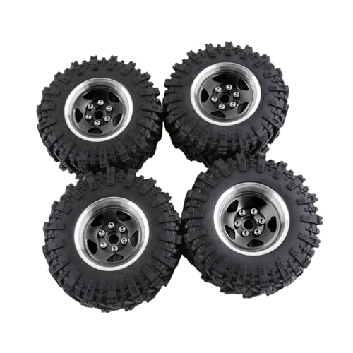 kowaku 4X RC-Car-Räder und -Reifen ersetzen Ersatzteile Robustes RC-Crawler-Car-Reifen RC-Teil für 1/12 RC-Crawler-Car-Zubehör, Schwarz von kowaku