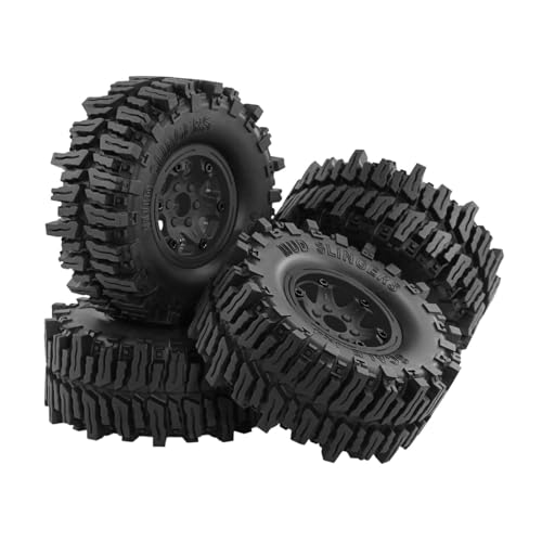 kowaku 4er Set RC Reifen und Räder für 1/8 Crawler Modell, Schwarz von kowaku