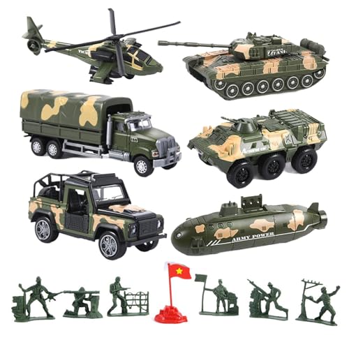 kowaku 6 Stücke Mini Armee Spielzeug Tank Verschiedene Legierung Metall Armee Modelle Auto Spielzeug für Kinder von kowaku