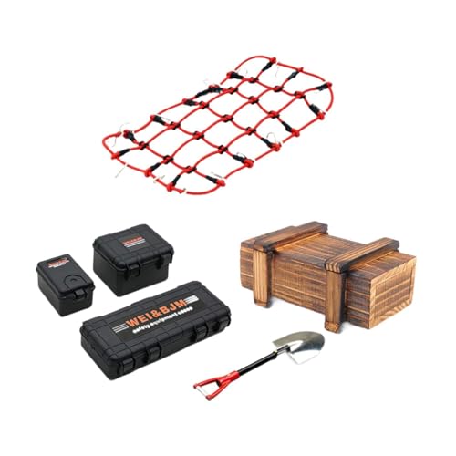 kowaku 6X 1/10 RC Auto Dach Dekoration Dach Rack DIY ACCS Elastische Gepäck Net mit Haken für SCX10 90046 90047 MST Fahrzeuge RC Auto, Schwarz von kowaku