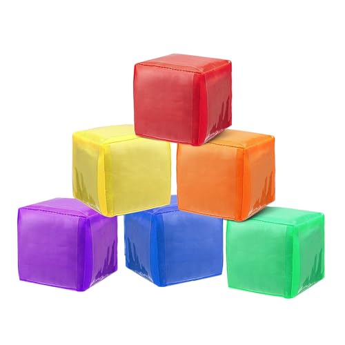 kowaku 6X Large Foam Dice mit Taschen unterrichten Würfel Spielzeug Stapelblöcke Bildungsspiel Spielen Spiel -Würfel für Vorschulparty -Gefälligkeiten von kowaku