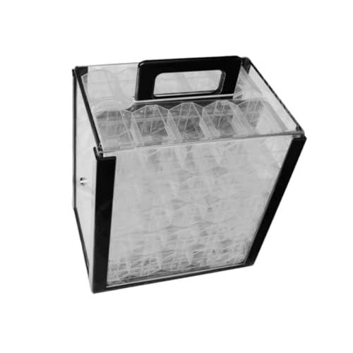 kowaku Acryl Chip Case Chip Carrier Clear Display Organizer Tragbare 10 Chip Racks Chip Tray für Partys Reisen Tabletop Game von kowaku