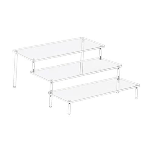 kowaku Acryl Riser Clear Display Stand Regal Multi-Funktion Puppe Ton Figur Display Dessert Regal für Figuren Spielzeug Desserts, 3-stufig von kowaku