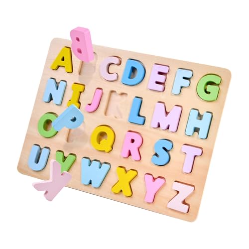 kowaku Alphabet-Holzpuzzle, Puzzlebrett, praktisches Zuordnungsspiel, frühes Lernspielzeug, Holzpuzzlespielzeug für Kinder, Jungen, Mädchen, Kinder von kowaku