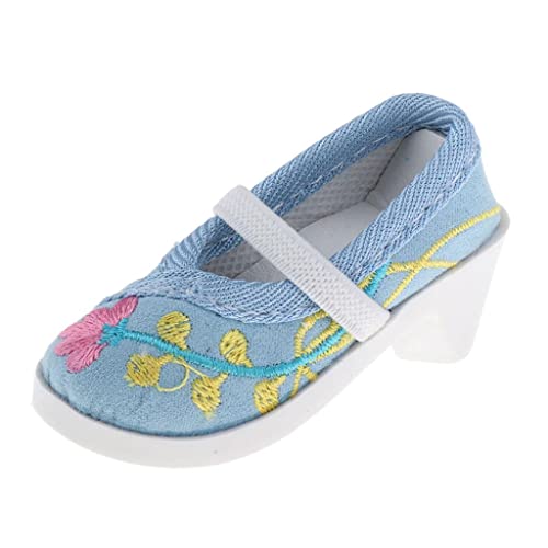 kowaku BJD Puppenschuhe 1/3 Zubehör Handgefertigte Stickschuhe Sammlerstücke, Blau von kowaku